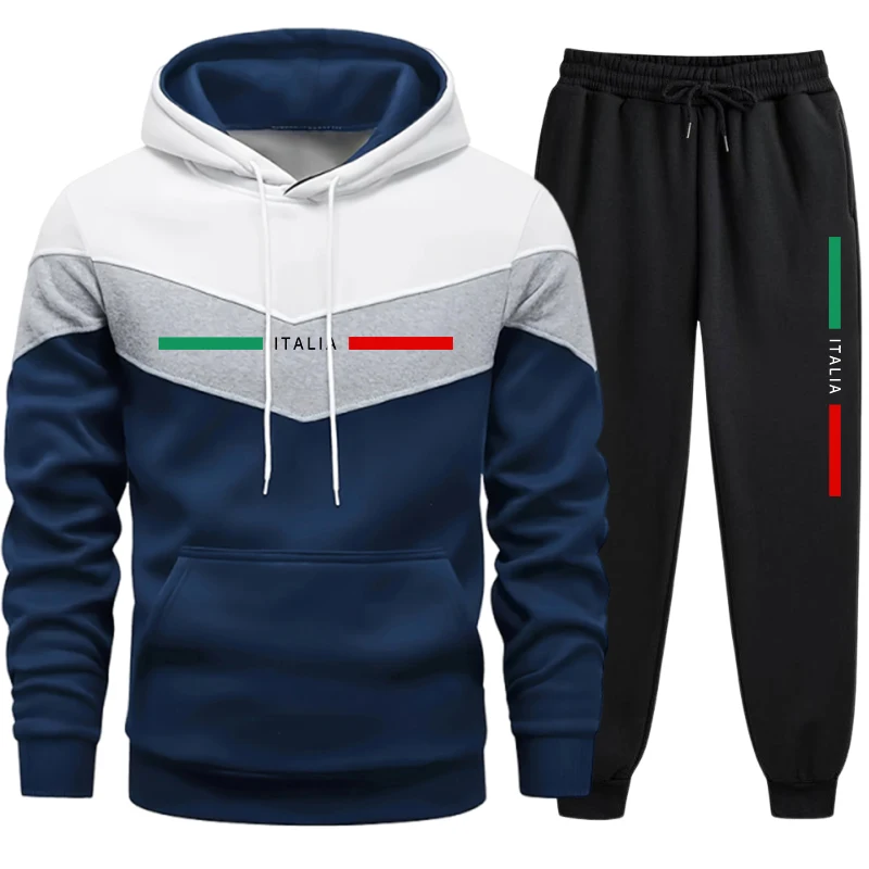 Winter Clothing For Men - 남성용 후드 트랙수트 고품질 캐주얼 삼색