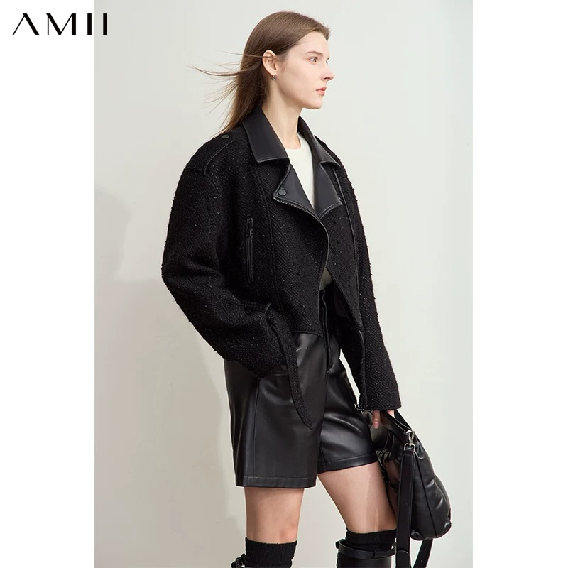 Wool Blend Coat - AMII 미니멀리스트 여성용 모직 코트 모던