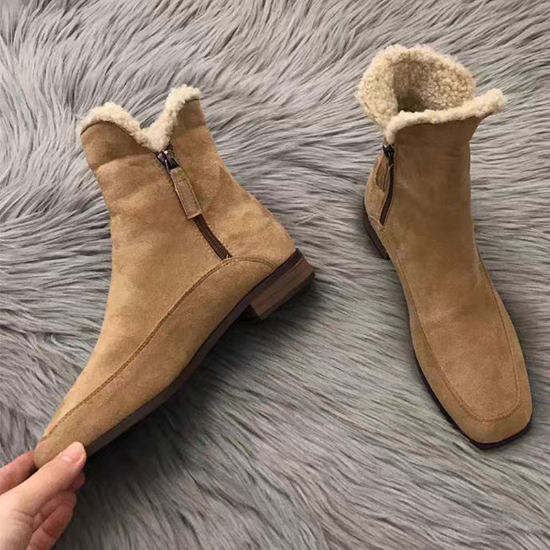 Winter Clothing Women'S - 2026 여성용 새 퍼 앵클 부츠,