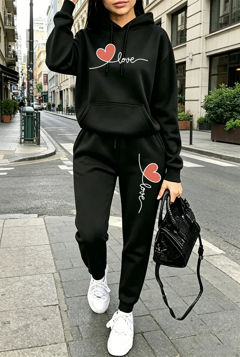 Winter Clothing Women'S - 여성 트레이닝복 프린트 캐주얼 긴팔 후드티