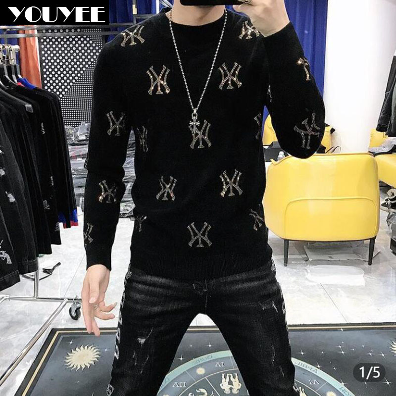 Winter Clothing English - 남성 스웨터 캐주얼 패션 핫 다이아몬드