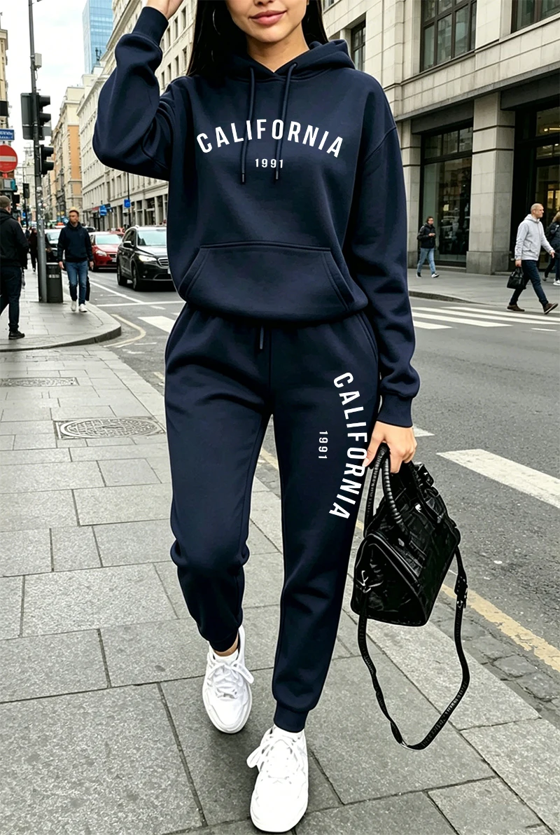 핫세일 여성 트레이닝복 프린팅 캐주얼 후드티 스웨트팬츠 - Winter Clothing Women'S 리뷰 및 가격