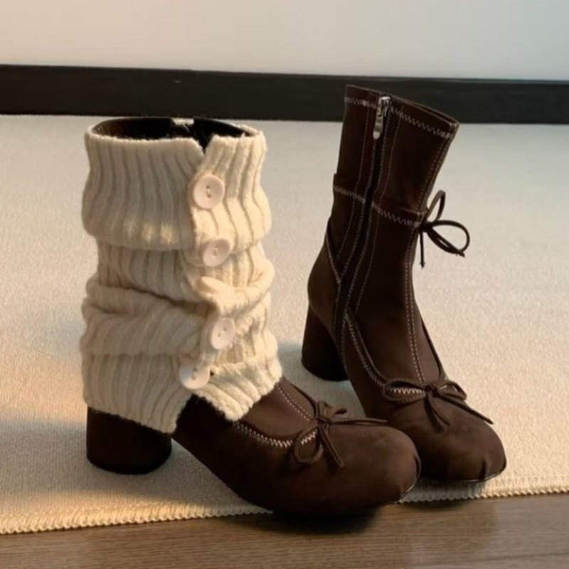 리본 하이힐 여성 부츠 신상 메리제인 슈즈 2025 겨 - Winter Clothing Women'S 리뷰 및 가격
