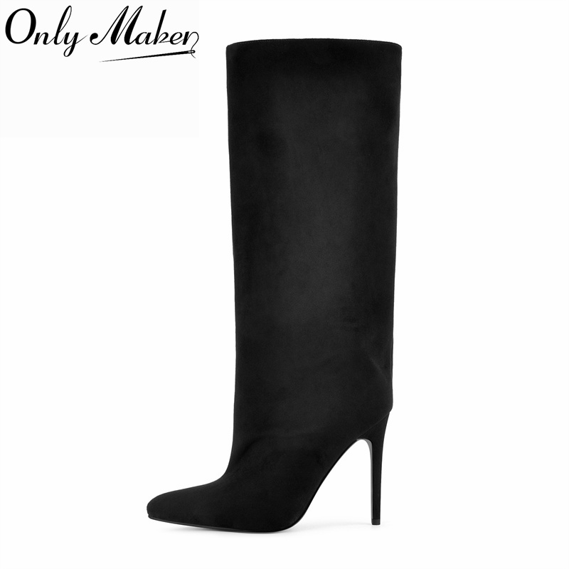 Onlymaker 블랙 페이크 스웨이드 니하이 부츠 와 - Winter Clothing Women'S 리뷰 및 가격