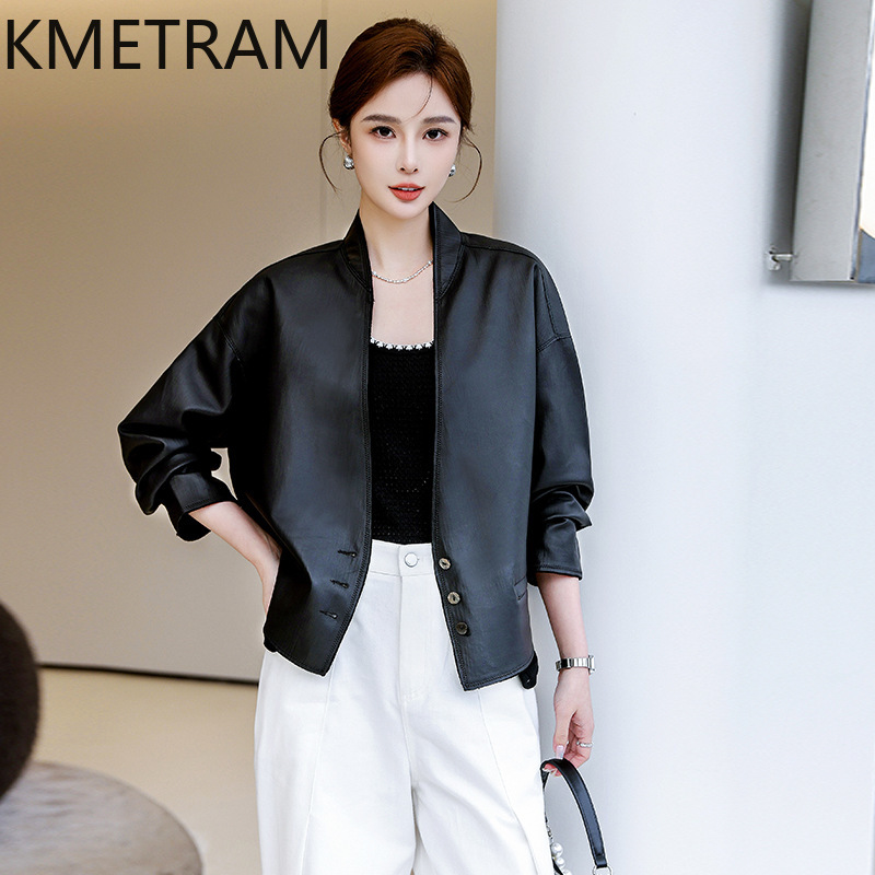 KMETRAM 정품 탑 레이어 양피 가죽 자켓 여성 v - Winter Clothing Layers 리뷰 및 가격