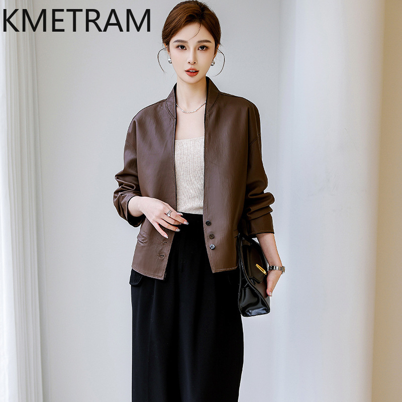 KMETRAM 정품 탑 레이어 양피 가죽 자켓 여성 v - Winter Clothing Layers 리뷰 및 가격