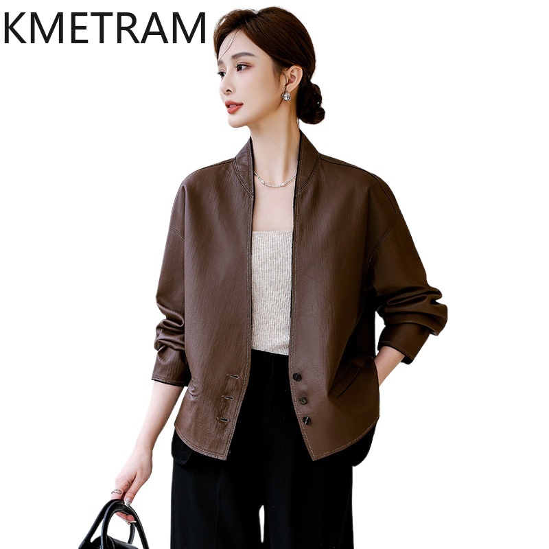KMETRAM 정품 탑 레이어 양피 가죽 자켓 여성 v - Winter Clothing Layers 리뷰 및 가격