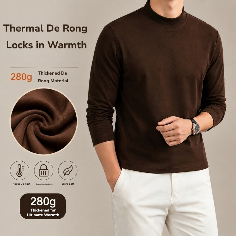 남성용 280g 양면 데롱 보온 긴팔 하이 칼라 베이스 - Thermal Base Layer 리뷰 및 가격