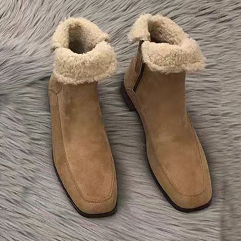 2026 여성용 새 퍼 앵클 부츠, 스웨이드 따뜻한 솜 - Winter Clothing Women'S 리뷰 및 가격