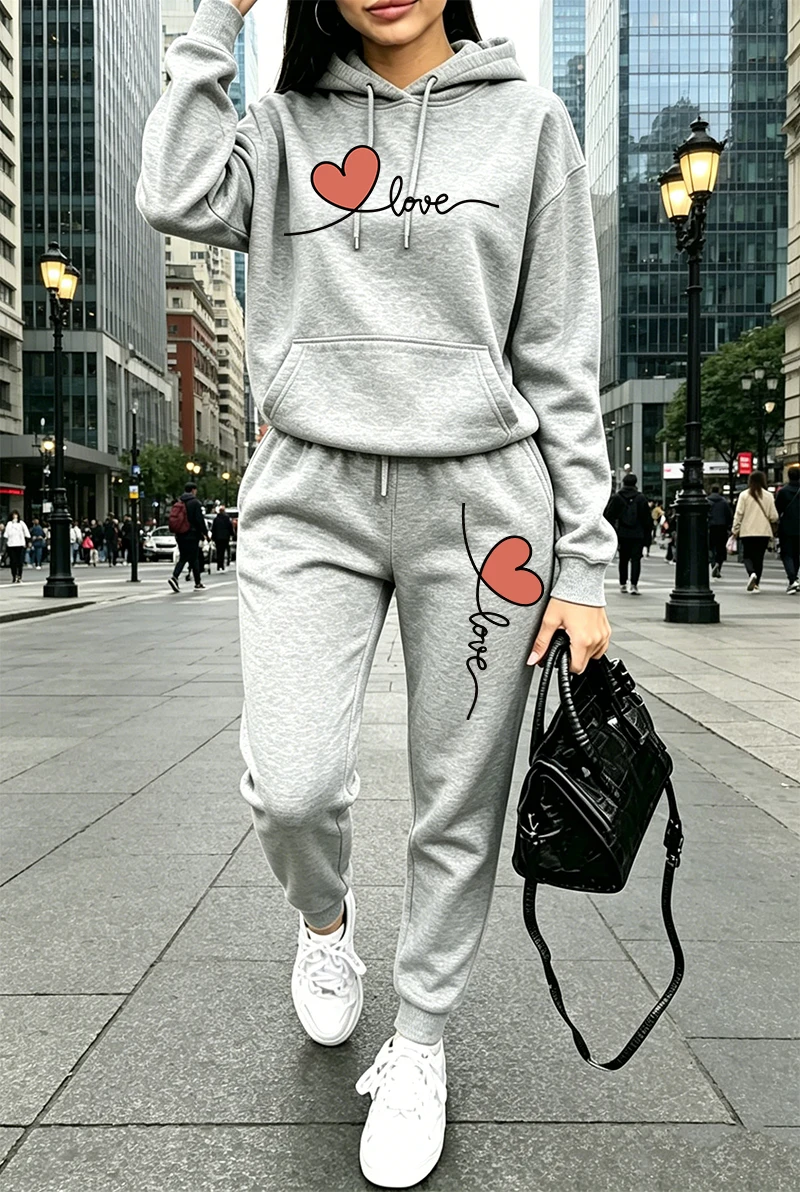 여성 트레이닝복 프린트 캐주얼 긴팔 후드티 스웨트셔츠  - Winter Clothing Women'S 리뷰 및 가격