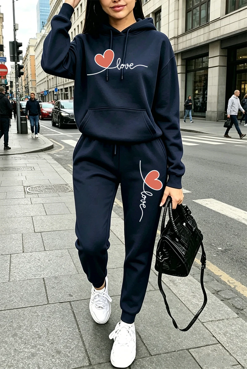 여성 트레이닝복 프린트 캐주얼 긴팔 후드티 스웨트셔츠  - Winter Clothing Women'S 리뷰 및 가격