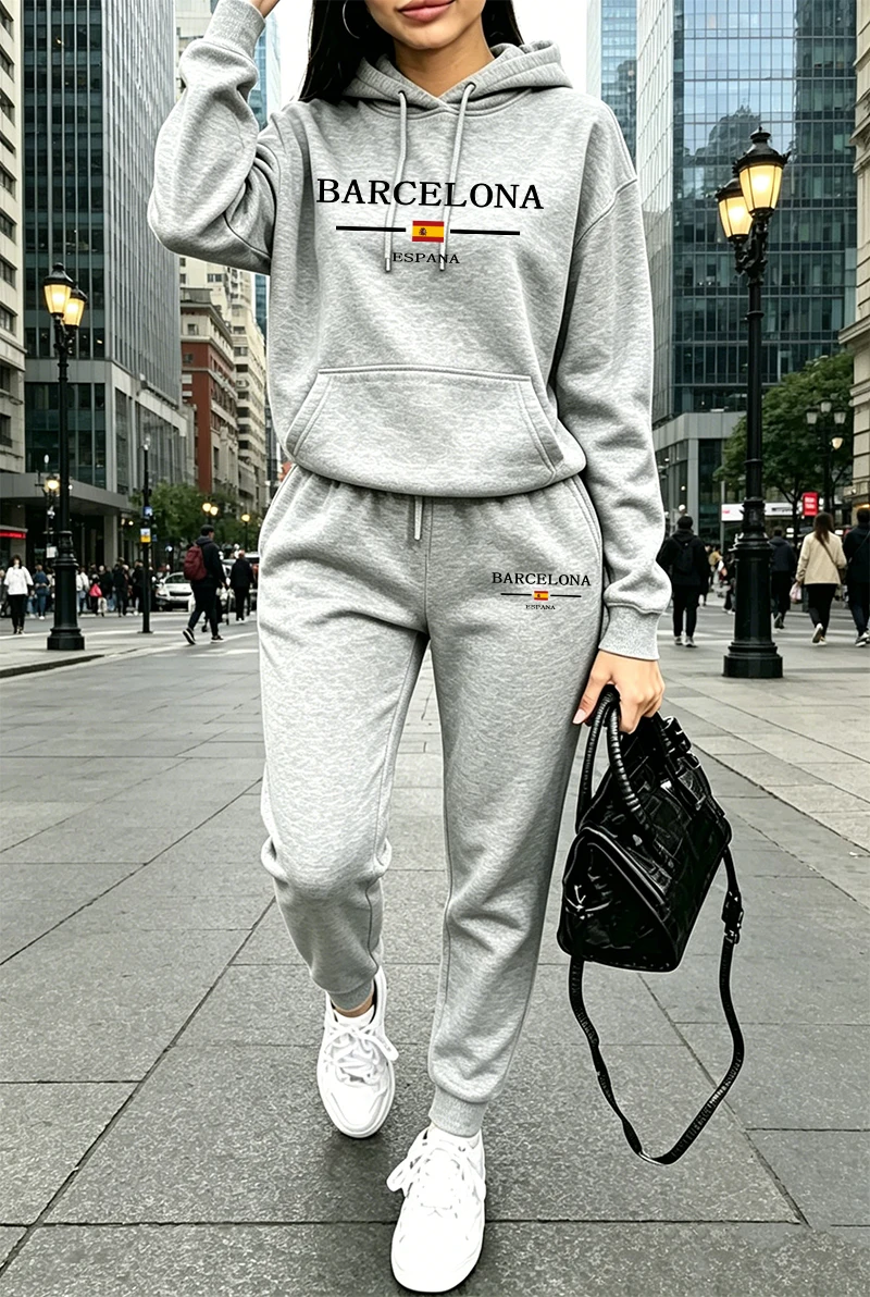 여성 패션 트레이닝복 프린팅 캐주얼 후드티 스웨트셔츠  - Winter Clothing Women'S 리뷰 및 가격