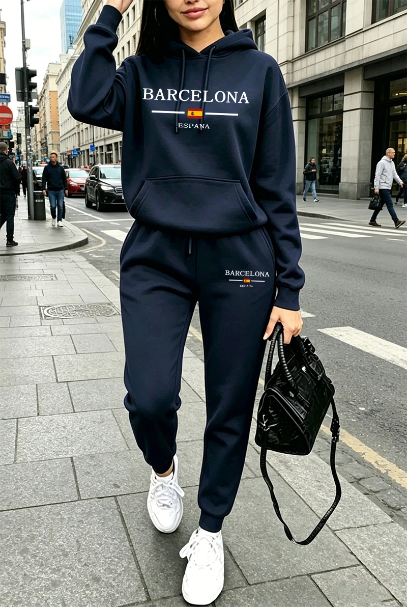 여성 패션 트레이닝복 프린팅 캐주얼 후드티 스웨트셔츠  - Winter Clothing Women'S 리뷰 및 가격