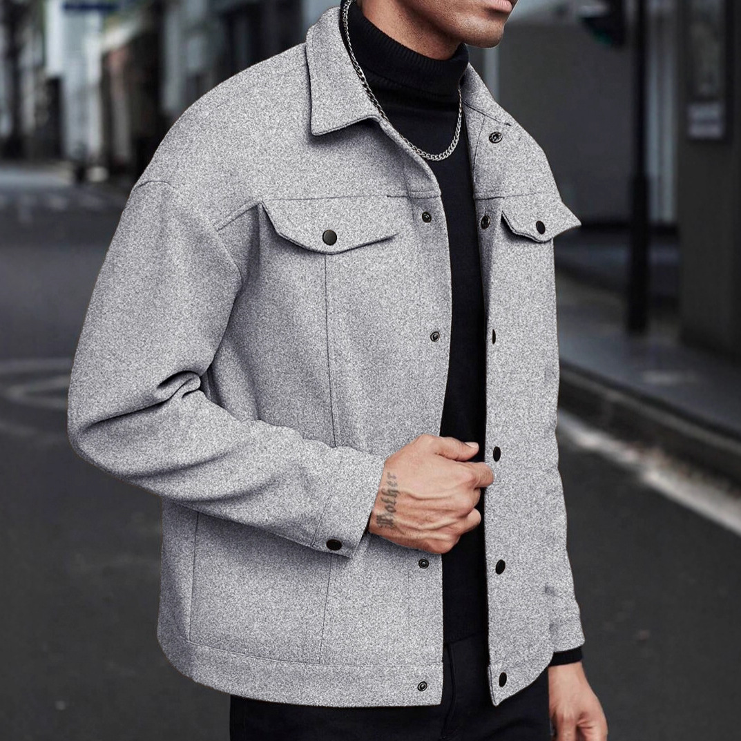 남성용 울 혼방 라펠 워크 재킷 인조 더블 체스트 포켓 - Wool Blend Coat 리뷰 및 가격